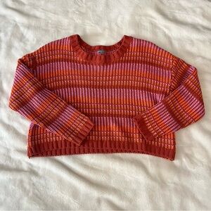 Charlotte Russe Sz L Cropped Sweater Orange Purple